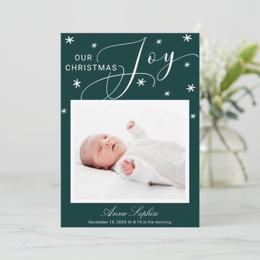 可愛い脚本写真クリスマス誕生発表 シーズンカード (スタンド正面)