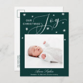可愛い脚本写真クリスマス誕生発表 シーズンポストカード (正面/裏面)