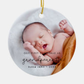 可愛い脚祖父母としての初めてのクリスマス セラミックオーナメント (正面)