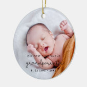 可愛い脚祖父母としての初めてのクリスマス セラミックオーナメント (左)