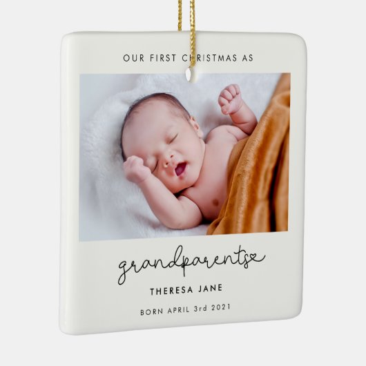 可愛い脚祖父母としての初めてのクリスマス セラミックオーナメント (右)