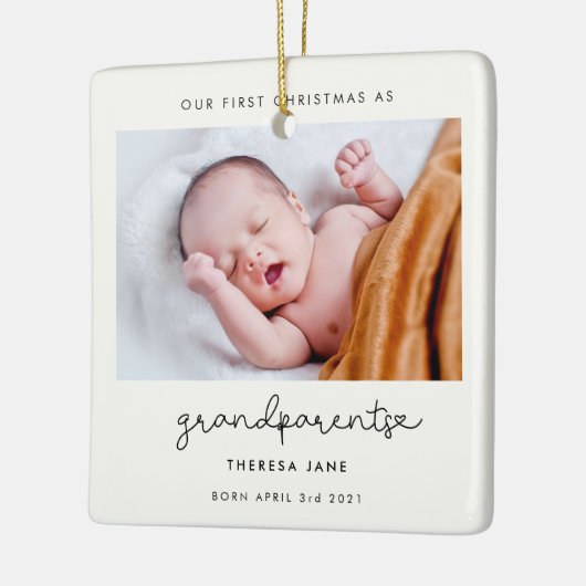 可愛い脚祖父母としての初めてのクリスマス セラミックオーナメント (左)