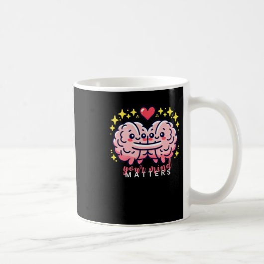 可愛い脳とハートシール コーヒーマグカップ (右)