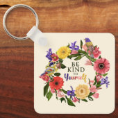 可愛い自分に優しいセルフラブフローラ引用文 キーホルダー (正面)