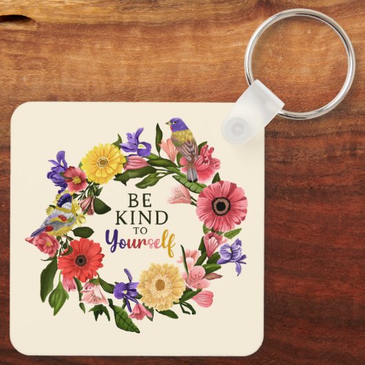 可愛い自分に優しいセルフラブフローラ引用文 キーホルダー (裏面)