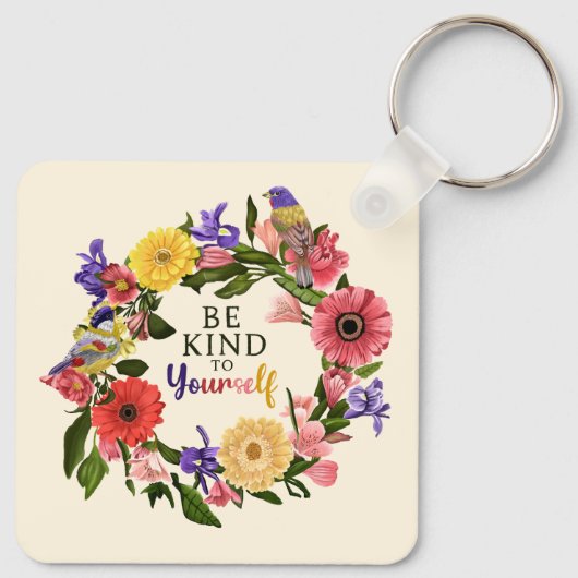 可愛い自分に優しいセルフラブフローラ引用文 キーホルダー (裏面)