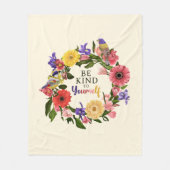 可愛い自分に優しいセルフラブフローラ引用文 フリースブランケット (正面)