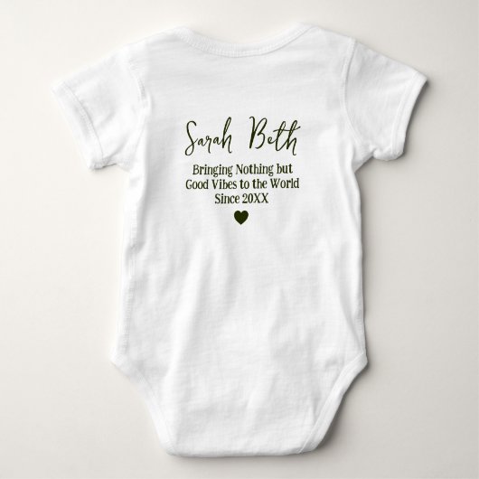 可愛い自分に優しいセルフラブフローラ引用文 ベビーボディスーツ (裏面)