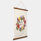 可愛い自分に優しいセルフラブフローラ引用文 吊り下げ型タペストリー (傾斜あり)