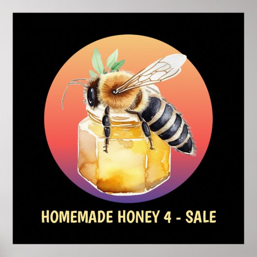 可愛い自家製ハチミツ追加文字ベンダー ポスター (正面)