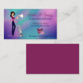 可愛い自筆絵漫画メイド清掃サービス 名刺 (正面/裏面)