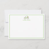 可愛い自転車パーソナライズされたノートカード サンキューカード (正面)