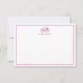 可愛い自転車パーソナライズされたノートカード サンキューカード (正面)