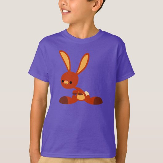 可愛い興味を持った漫画のウサギの子供Tシャツ Tシャツ (正面)