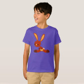 可愛い興味を持った漫画のウサギの子供Tシャツ Tシャツ (正面フル)