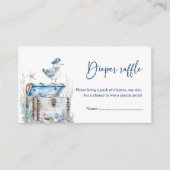 可愛い航海のアホイ赤ちゃんシャワーおむつラッフル エンクロージャーカード (正面)