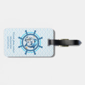 可愛い航海のイルカと船車のいかり ラゲッジタグ (裏面横)