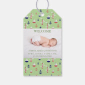 可愛い航海のベビー誕生発表ギフトラベル ギフトタグ (裏面)