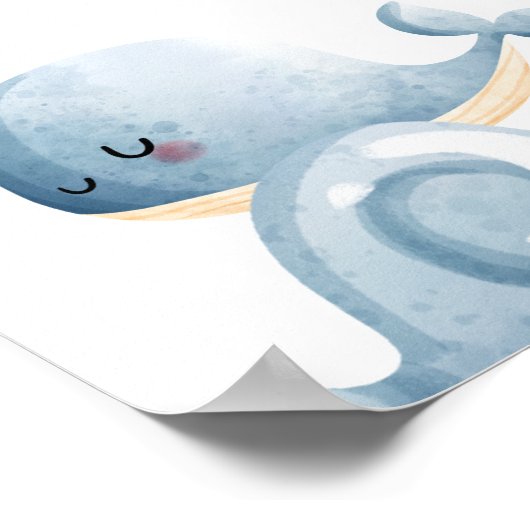 可愛い航海のボート赤ちゃんシャワーへようこそ ポスター (角)