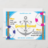 可愛い航海の性別がパーティー投資を明かす 招待状 (正面)