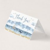 可愛い航海の男の赤ちゃん折り畳みサンキューカード (正面)