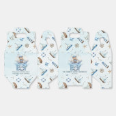 可愛い航海の青いボートテディベア男の子ベイビーシャワー フェイバーボックス (見開き)