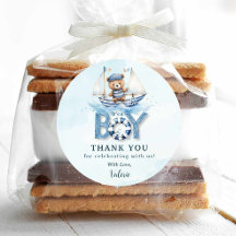 可愛い航海の青いボートテディベア男の子ベイビーシャワー