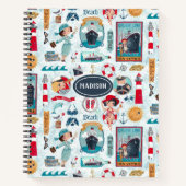 可愛い航海の青い赤い海パタガーリーーン ノートブック (正面)