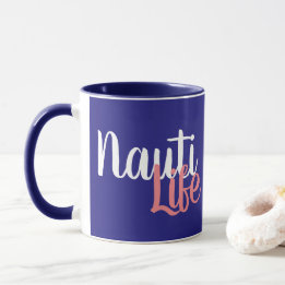 可愛い航海のNAUTI LIFEスクリプトといかり | マグカップ