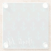 可愛い航海のNAUTI LIFEスクリプト+いかり | ガラスコースター (裏面)