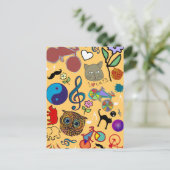 可愛い色ガーリー柄 ポストカード (スタンド正面)