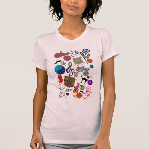 可愛い色ガーリー柄 Tシャツ