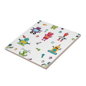 可愛い色数々ののロボット子供ロボットシームレス タイル (側面)