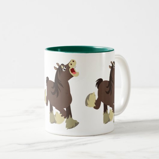 可愛い色鮮やかなシャーホース ツートーンマグカップ (正面右)