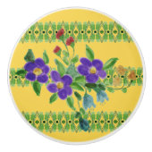 可愛い花のセラミック引き出しプル セラミックノブ (正面)