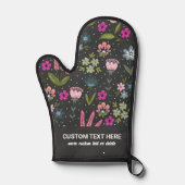 可愛い花の柄あなたの文字を追加カスタム 鍋つかみ (正面)