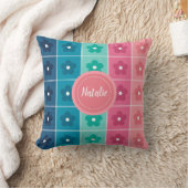 可愛い花パーソナライズされた柄 クッション (ブランケット)