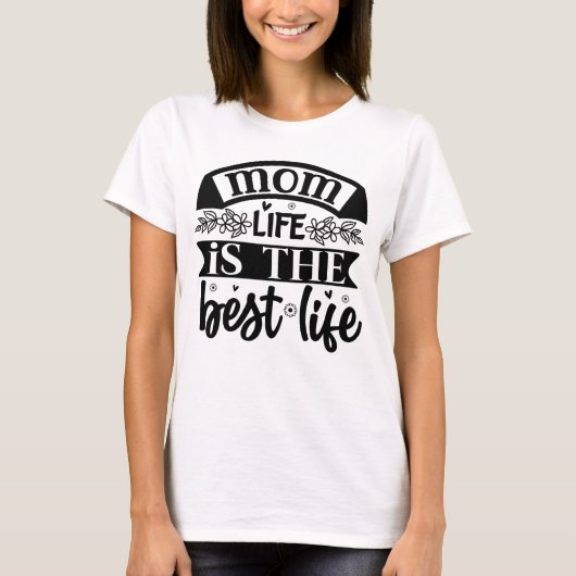可愛い花ママの人生は最高のママの人生の贈り物 Tシャツ (正面)