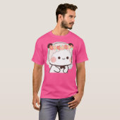 可愛い花嫁ブブベアーパンダ夫婦ピーチアンドゴー Tシャツ (正面フル)