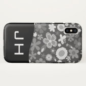 可愛い花柄のイニシャル２文字モノグラム Case-Mate iPhoneケース (裏面(横))