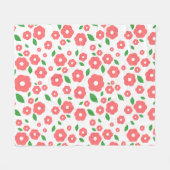 可愛い花柄の柔らかい居心地の良い毛布 フリースブランケット (正面(横))