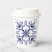 可愛い花柄の紙カップデザイン 紙コップ (裏面)