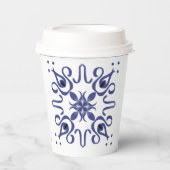 可愛い花柄の紙カップデザイン 紙コップ (正面)