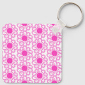 可愛い花柄の背景 キーホルダー (裏面)