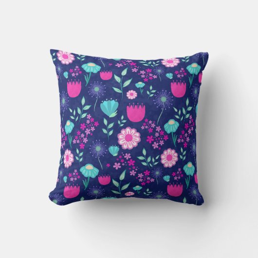可愛い花柄の背景 クッション (正面)