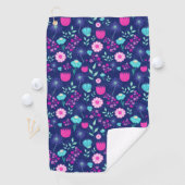 可愛い花柄の背景 ゴルフタオル (インサイチュ)