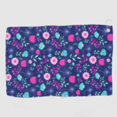 可愛い花柄の背景 ゴルフタオル (横)