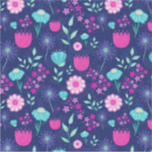 可愛い花柄の背景 シール (正面)