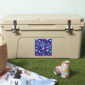 可愛い花柄の背景 シール (クーラー)