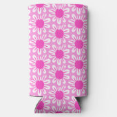 可愛い花柄の背景 スリム缶クーラー (裏面)